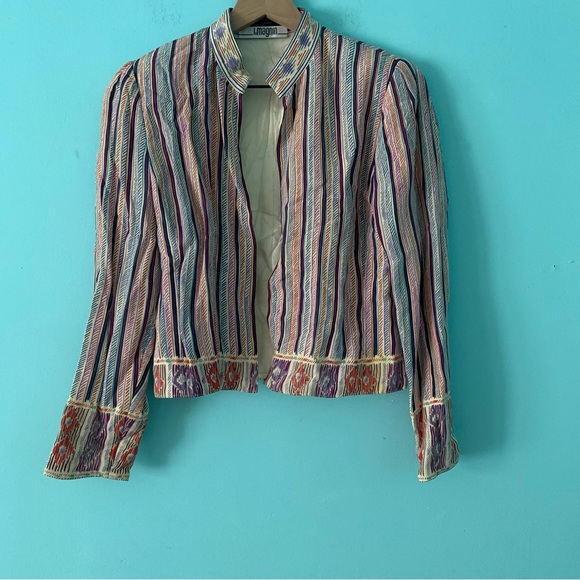 Louis Feraud I.MAGNIN Paris Vintage Striped Silk Lightweight Jacket XS Germany,All Products : American Fashion Style Bags On Sale